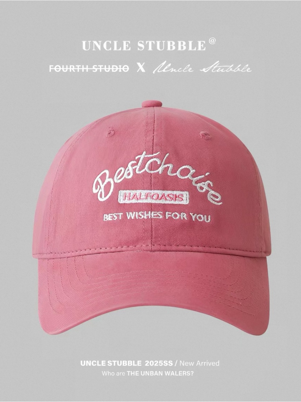 Uncle Stubble Pink Embroidered 'Bestchaoise' Baseball Cap